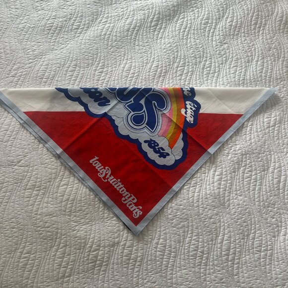NEW LOUIS VUITTON WHITE RED SHOW SS23 GAY PRIDE Cotton Scarf Bandanna - Picture 8 of 9